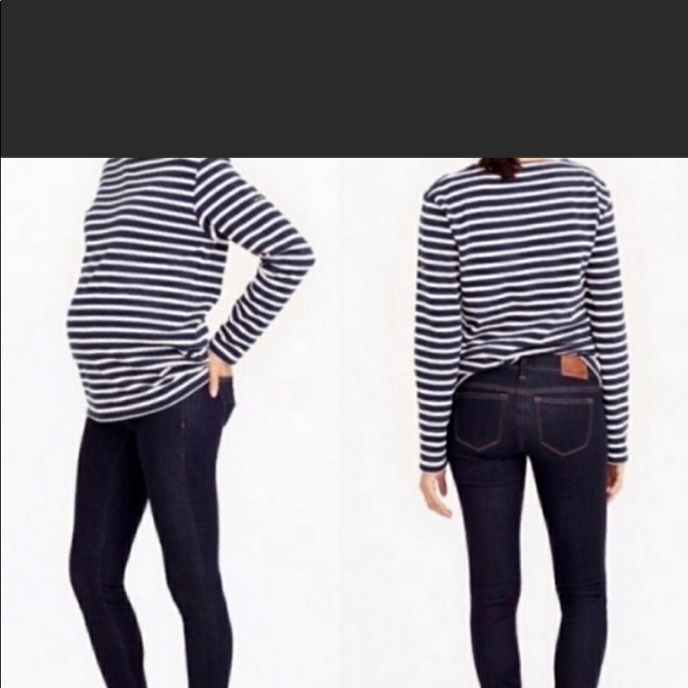 J Crew Maternity Toothpick cropped dark jeans size 25